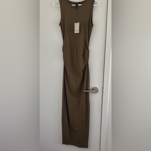 ❤️ NWT All Saints Olive Green Cotton Maxi Dress - Picture 2 of 4